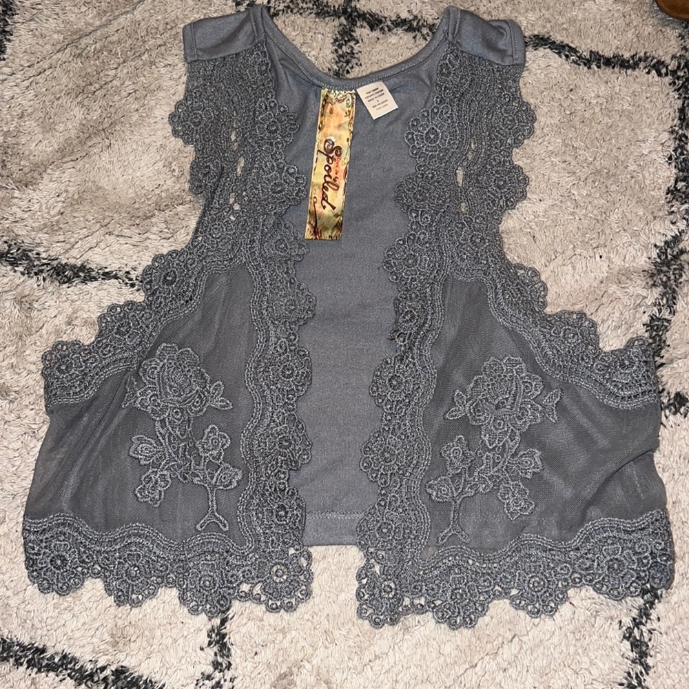 Gray Lace Vest